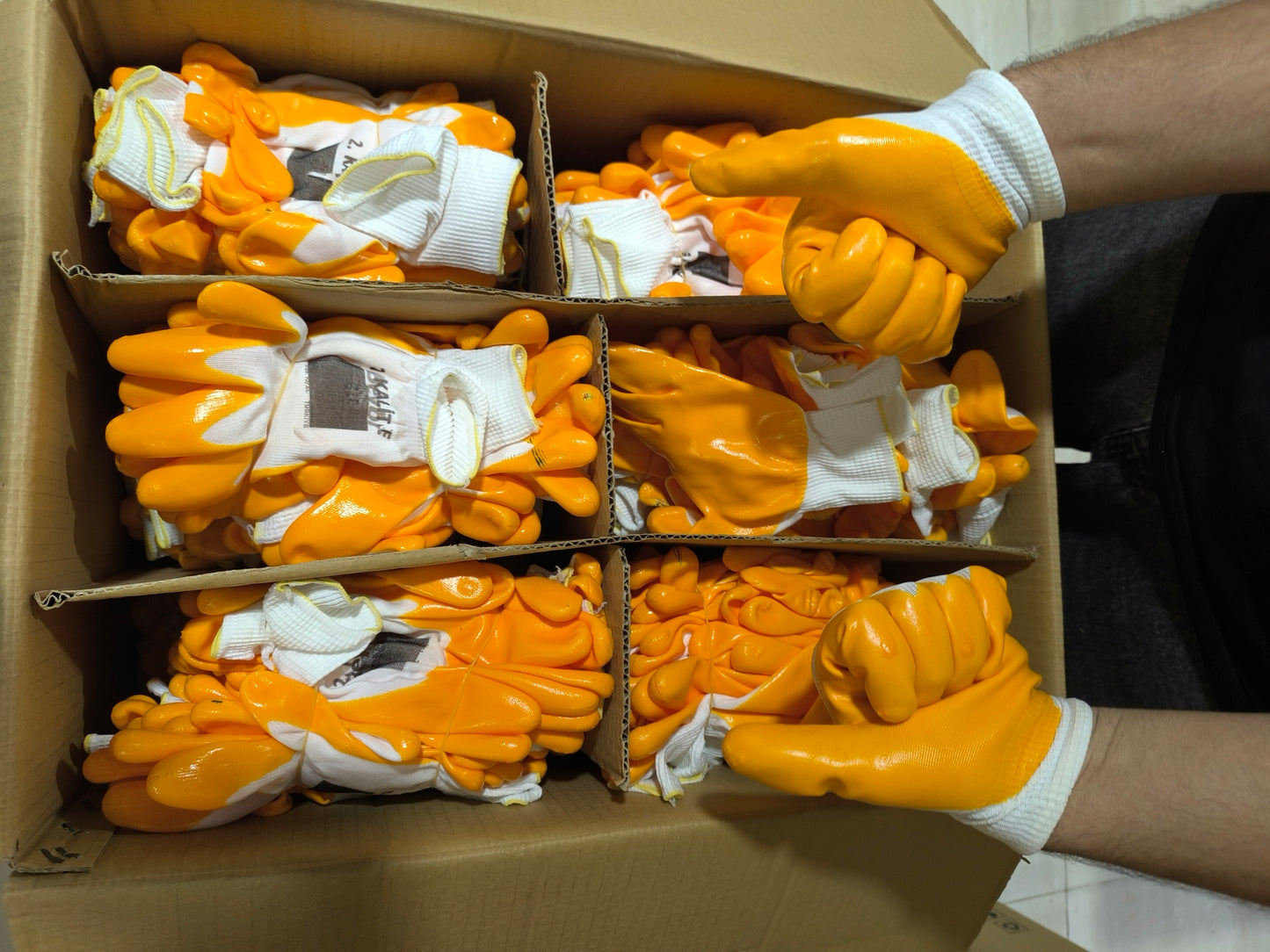 PN7 Polyester Örme Nitril Eldiven Sarı (2. Kalite) 100 Adet