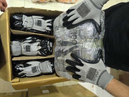 PN11 Polyester Örme Nitril Eldiven Gri (2. Kalite) 100 Adet