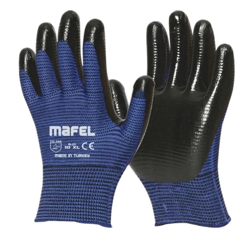 Mafel MF-001 1/2 Polyester Nitril Kaplı Zebra İş Eldiveni