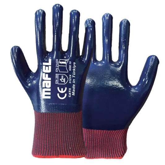 Mafel MF-006 4/4 Polyester Örgü Nitril Kaplı iş Eldiveni