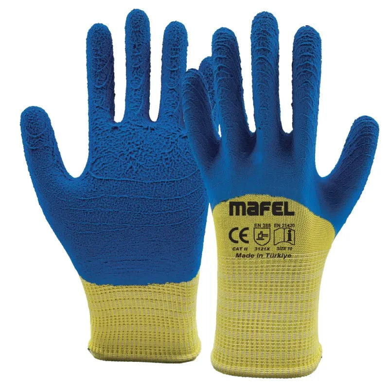 Mafel MF-082 3/4 Polyester Örgü Lateks Kaplı Pütürlü İş Eldiveni