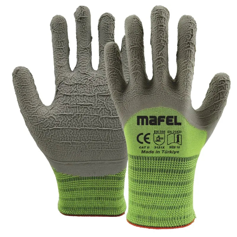 Mafel MF-083 3/4 Polyester Örgü Lateks Kaplı Pütürlü İş Eldiveni