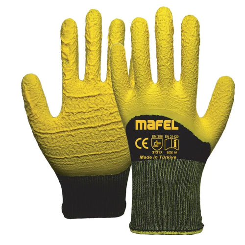 Mafel MF-084 3/4 Polyester Örgü Lateks Kaplı Pütürlü İş Eldiveni