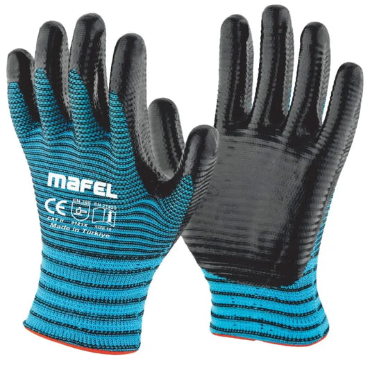Mafel MF-131 1/2 Polyester Ekstra Nitril Kaplı Mavi İş Eldiveni