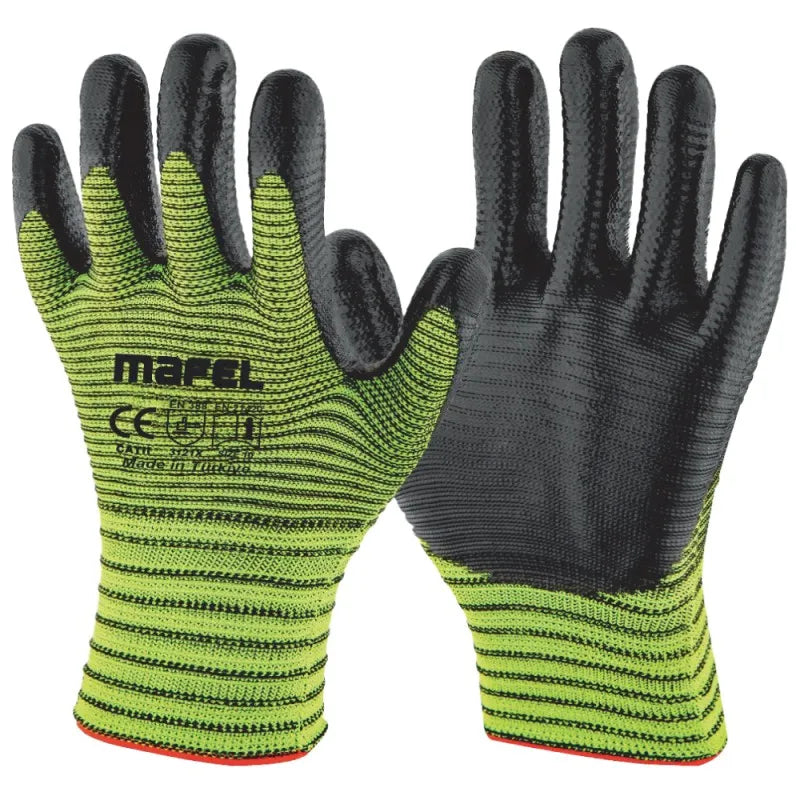 Mafel MF-132 1/2 Polyester Ekstra Nitril Kaplı Yeşil İş Eldiveni